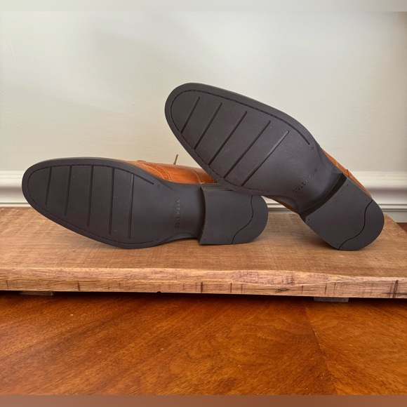 COLE HAAN Copley Tan Wingtip Derby Lace Up Dress Shoes Sz 9 M - Picture 9 of 13